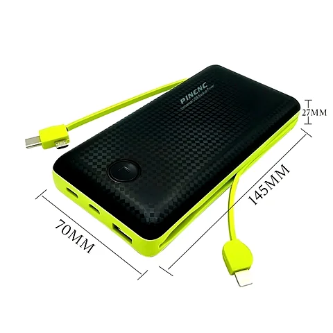 Power Bank 20.000 mAh com Cabos Embutidos