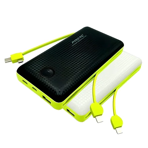 Power Bank 20.000 mAh com Cabos Embutidos