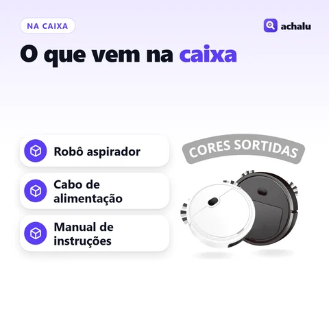 O que vem na caixa: Robô Aspirador de Pó Recarregável